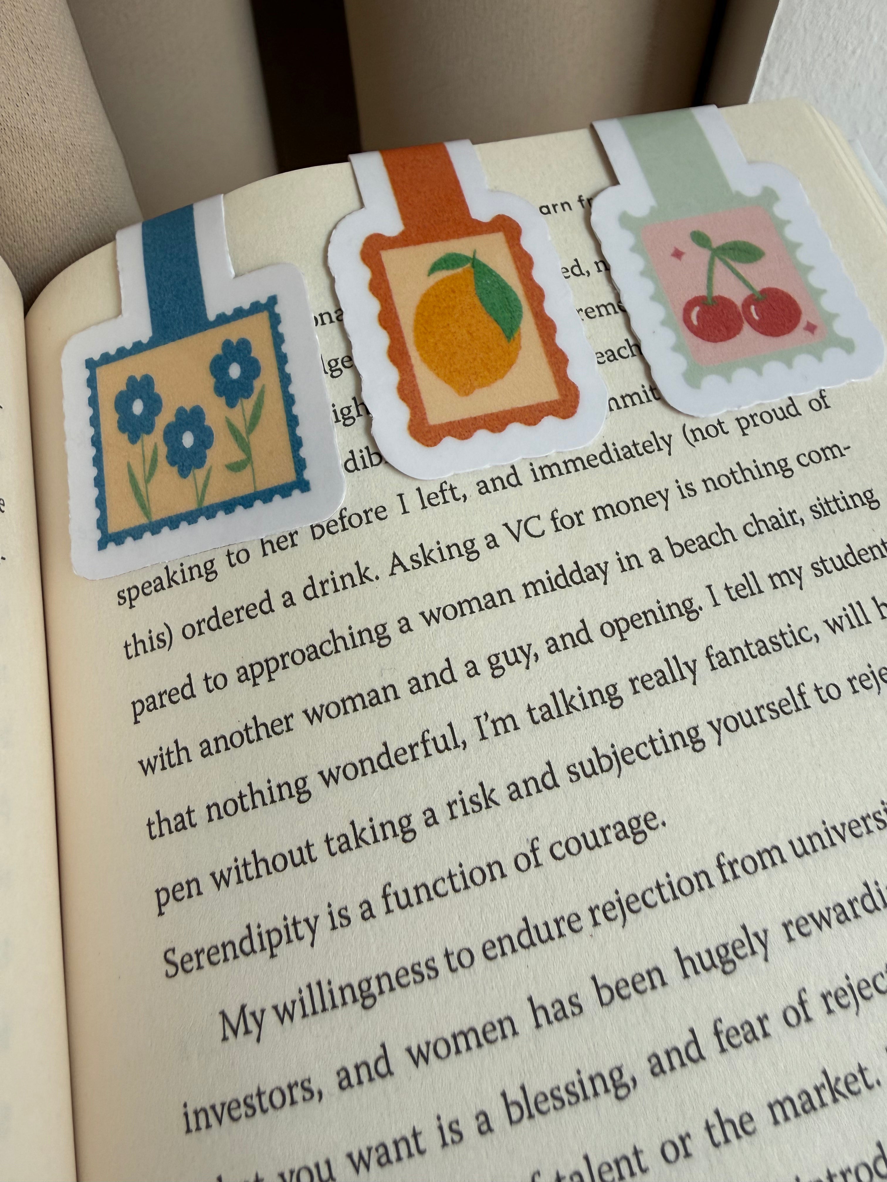 Cute Magnetic Bookmark Set of 3, Fine Art Cottagecore Page Clip, Starry Night Van Gogh Bookish Gifts, Floral Stamp