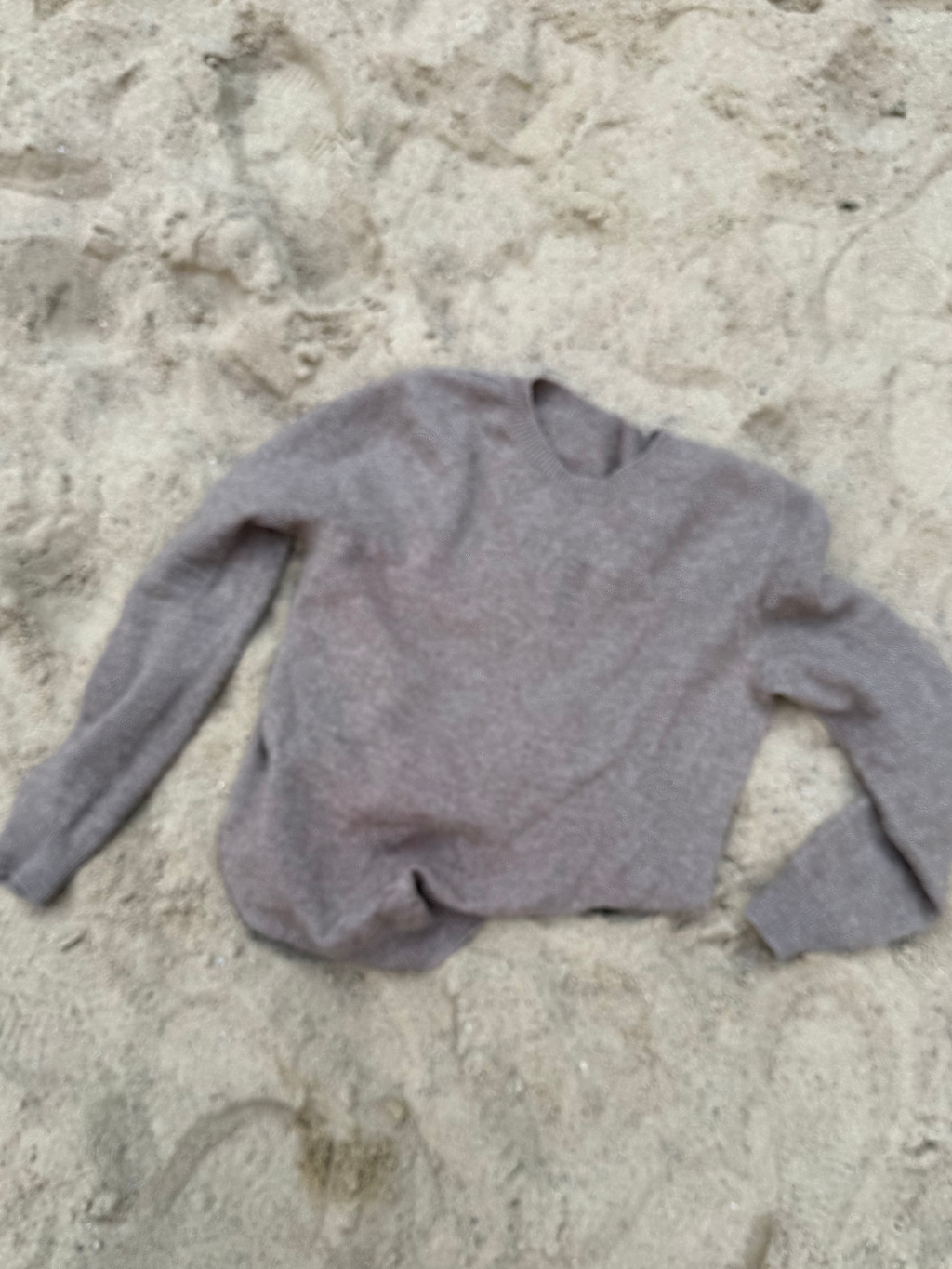 100% Wool Knit Sweater | Taupe Brown Crewneck, Minimalist Cozy Pullover