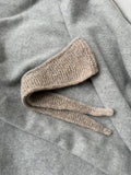 Handmade Knitted Grey-Beige Mini Scarf Neckwarmer Sophie Scarf Merino Yarn