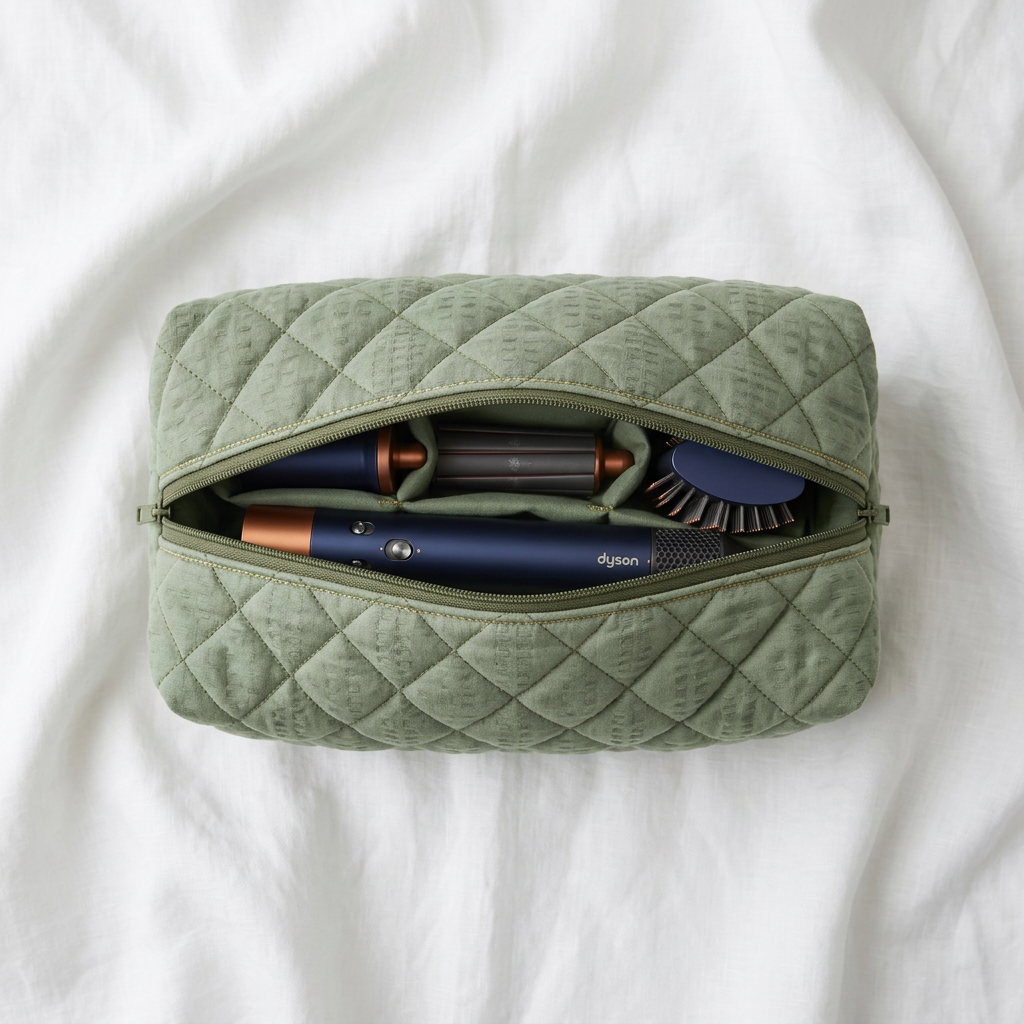 Personalised Hair Tool Storage Bag – Handmade Dyson Bag – Travel Organizer for Hair Styler & Attachments -Embroidered Bridesmaid Gift