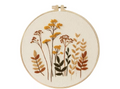Autumn Wildflower Embroidery Kit, Beginner Hand Stitching Set, Earth-Toned Floral Craft (All-in-One)