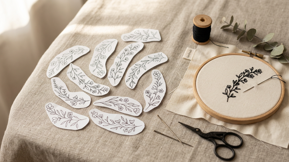 Floral Stick and Stitch Embroidery Patterns | Water Soluble Transfer Designs