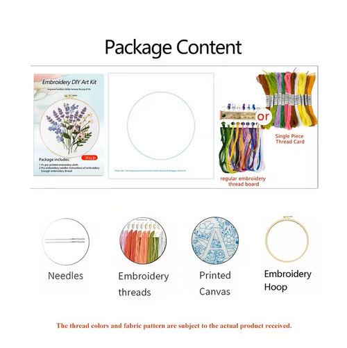 Autumn Wildflower Embroidery Kit, Beginner Hand Stitching Set, Earth-Toned Floral Craft (All-in-One)