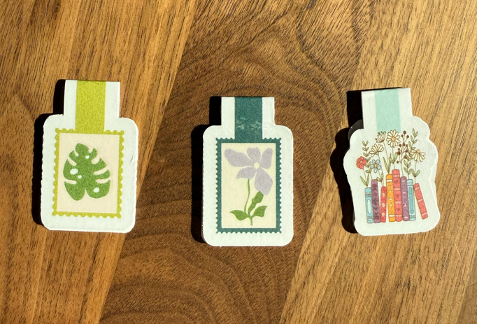 Niedliches magnetisches Lesezeichen-Set mit 3 Stück, Cottagecore-Kunst-Seitenclip, Sternennacht Van Gogh, Buchliebhaber-Geschenk, florale Stempel