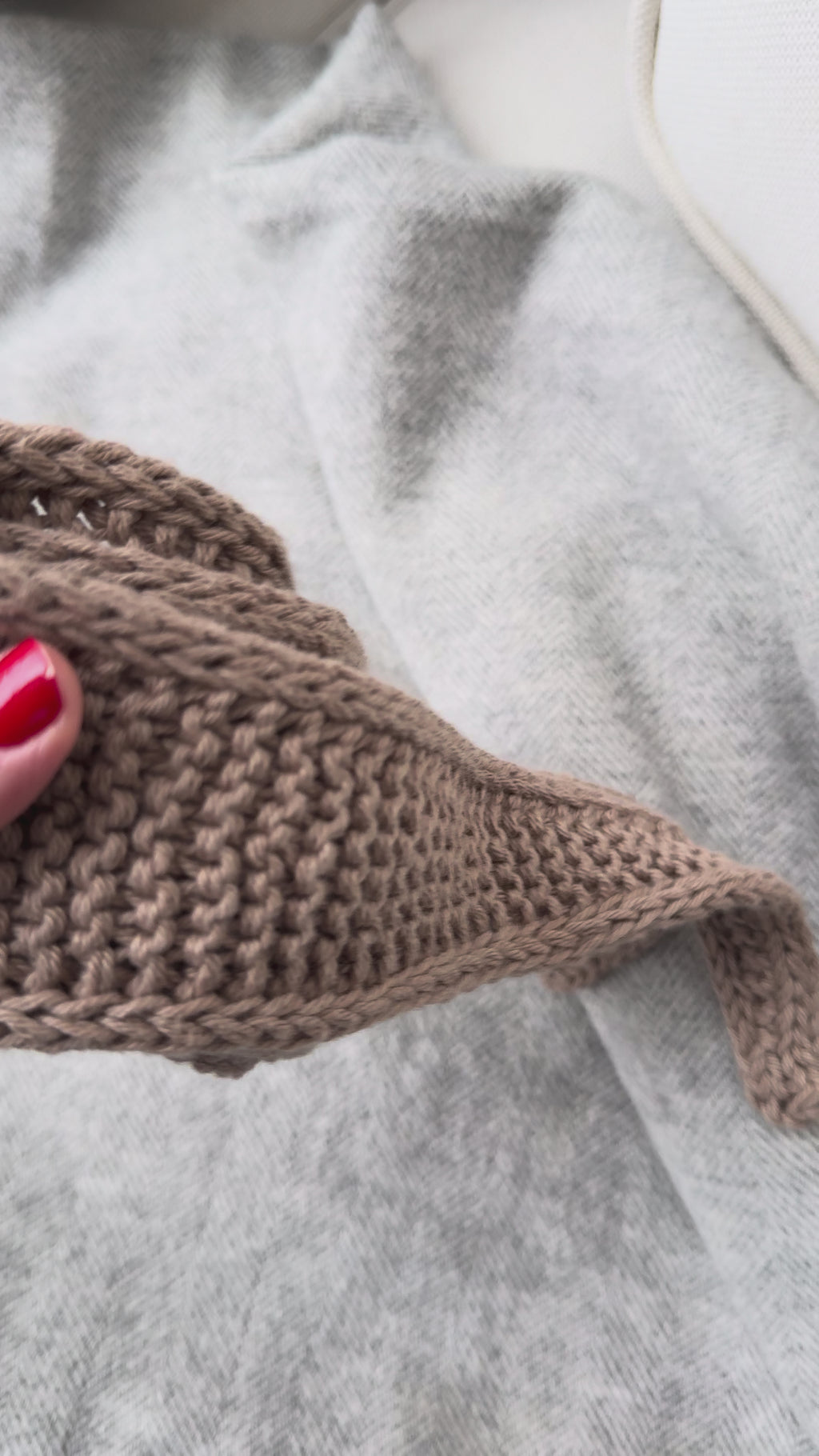 Handmade Knitted Beige Mini Scarf Neckwarmer Sophie Scarf Merino Yarn